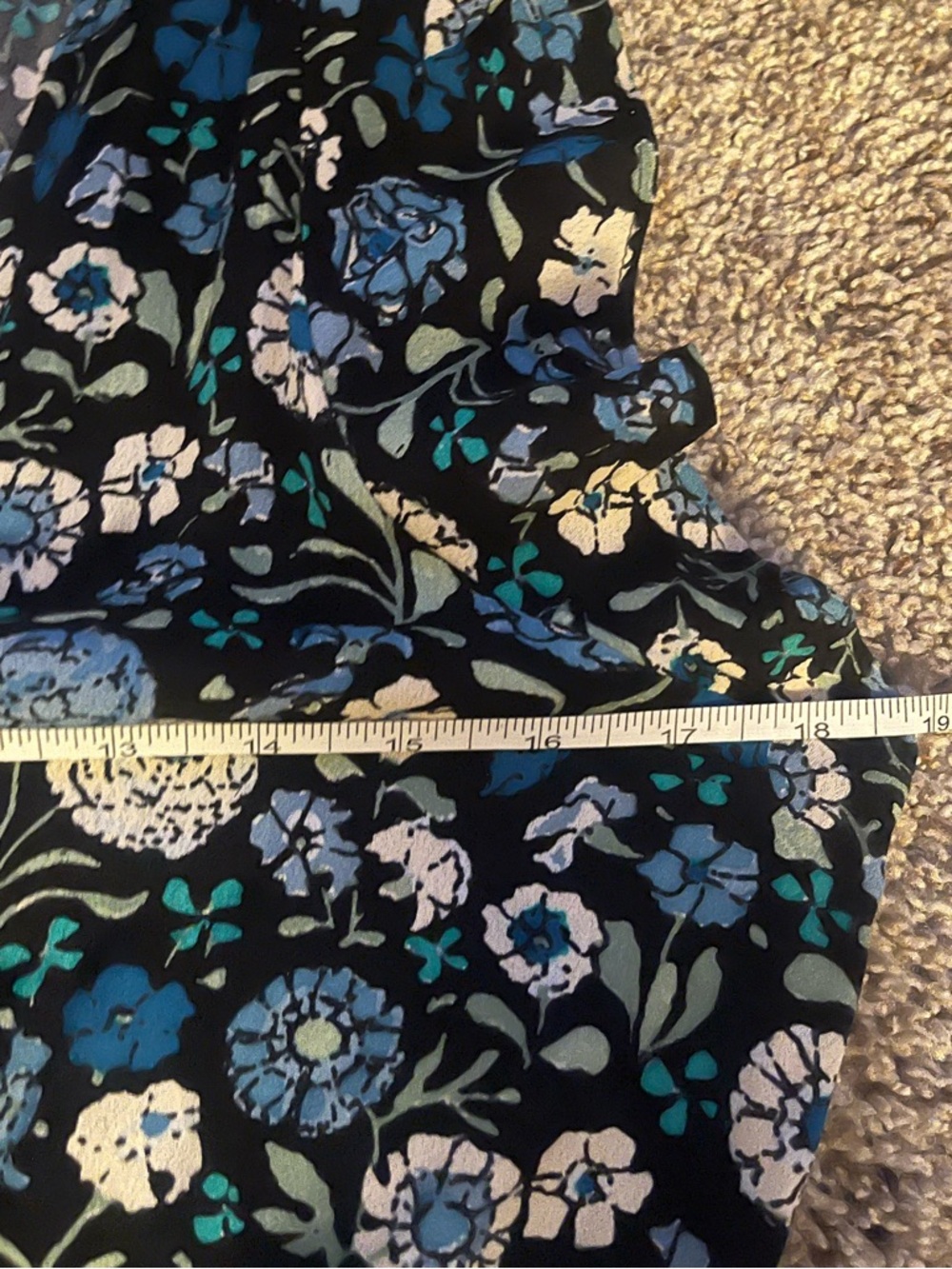 Loft Floral V-Neck Wide-Leg Jumpsuit in Blue | Size Small - Picture 9 of 12
